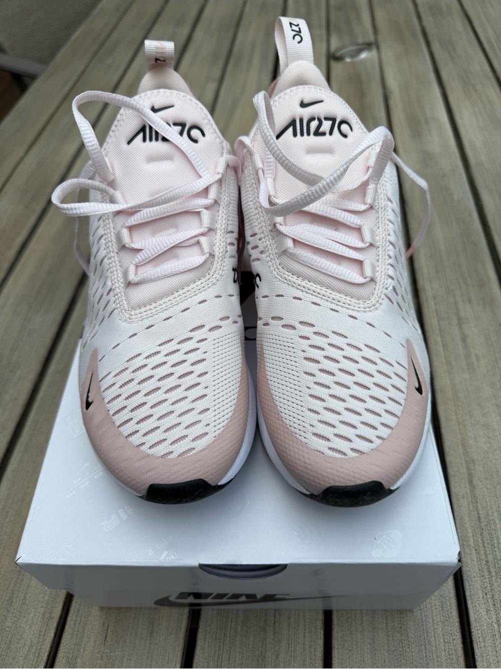Nike Women's Air Max 270 Athletic Shoes in Light Pink and White - Picture 2 of 5